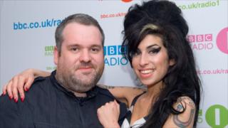 Radio 1 presenter Chris Moyles with Amy Winehouse