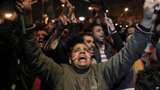 Protesters on the streets of Cairo