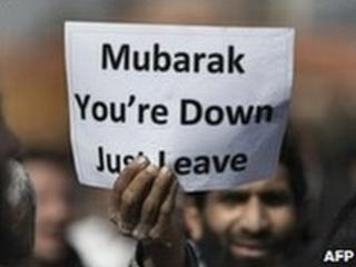 A protester holds an anti-government sign
