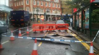 Road surface cracks in Bournemouth