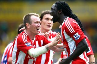 Kenwyne Jones after scoring an equaliser