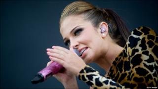 Tulisa from N-Dubz performing at V Festival in Chelmsford.