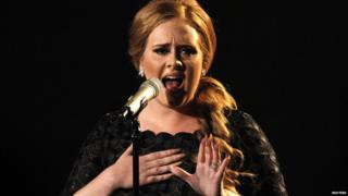 Adele performing at the MTV Video Music Awards in Los Angeles