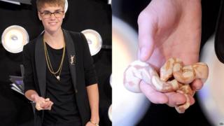 Justin Bieber arriving at the MTV Video Music Awards in Los Angeles with a snake