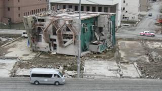 A three-storey building which was destroyed by the tsunami.