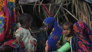 Flood victims neat Karachi