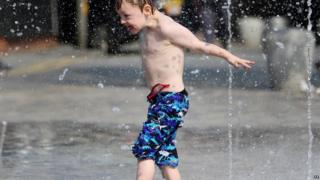 Brendan cooling off in some water in Folkestone.