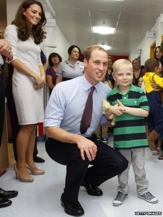 The Duke and Duchess of Cambridge with Ellis Andrews,