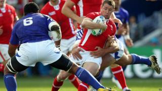 Shane Williams holding rugby ball