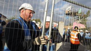 Bailiffs securing site