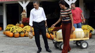 US President Barack Obama and First Lady Michelle Obama