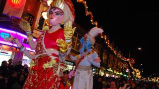 Diwali parade in Leicester