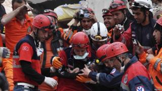 A baby is rescued.