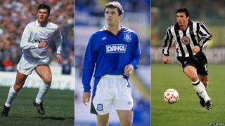 Gary speed playing for Leeds, Everton and Newcastle