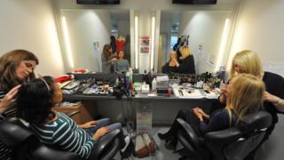 Leah and Hayley in makeup