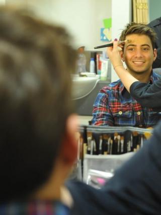Ricky in makeup