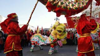 Chinese New Year celebrations in Madrid, Spain.