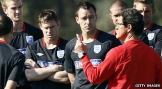 John Terry and Capello in training