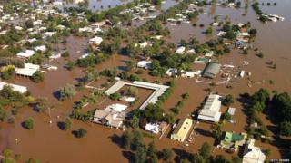 Floodwaters in eastern Australia