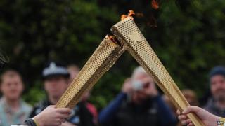 Two London 2012 Olympic torches