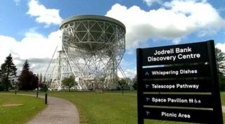 A radio telescope at Jodrell Bank