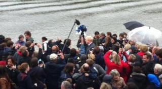Boris Johnson arriving at the pageant