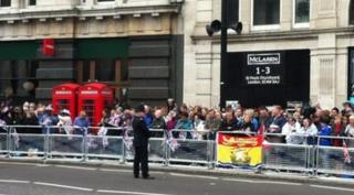 Crowds lining street