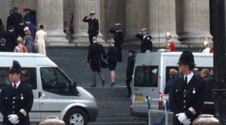 Zara Phillips arriving at cathedral