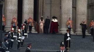 William and Kate walking in cathedral