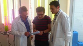 Joe and Newsround producer Jack talk to Professor Rod Scott about what they're going to film.