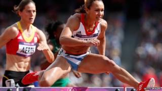 Jessica Ennis in the 100m hurdles