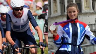 Chris Froome cycling and Lizzie Armistead with her silver medal