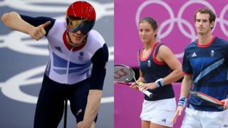 Ed Clancy on his bike and Laura Robson and Andy Murray playing during their final match