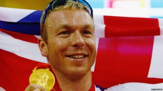 Sir Chris Hoy at the Beijing Olympics.
