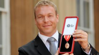 Sir Chris Hoy with his knighthood.