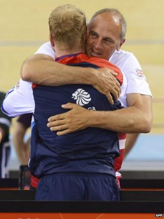 Sir Chris Hoy with Sir Steve Redgrave.