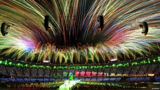 Fireworks at the London 2012 Olympics closing ceremony