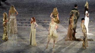 British models at London 2012 Olympics closing ceremony