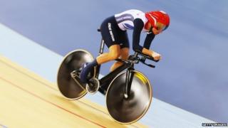 Sarah Storey on her bicycle