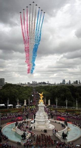 Red Arrows flypast