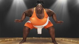 Heaviest sports woman in the world poses for the camera.