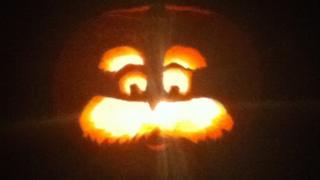 Dr Seuss's The Lorax is carved in a pumpkin