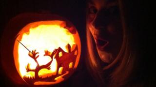 Hayley with her pumpkin