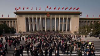 People gather at the Great Hall of the People, Beijing, 8 November 2012