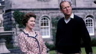 Queen Elizabeth II and Prince Philip at Balmoral, Scotland, 1972.