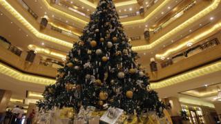 Christmas tree in Emirates hotel in Abu Dhabi