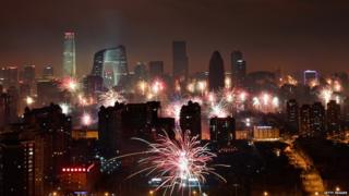 Fireworks in Beijing.