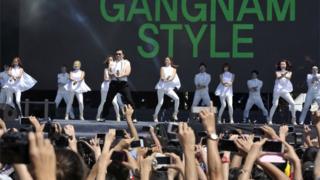 Psy performs "Gangnam Syle"