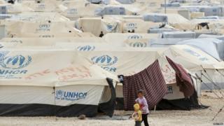 Tents in Zaatari refugee camp