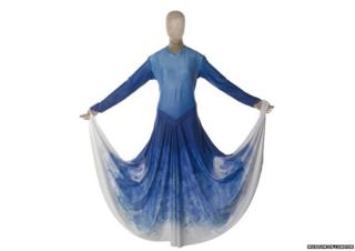 A multi shaded blue dress